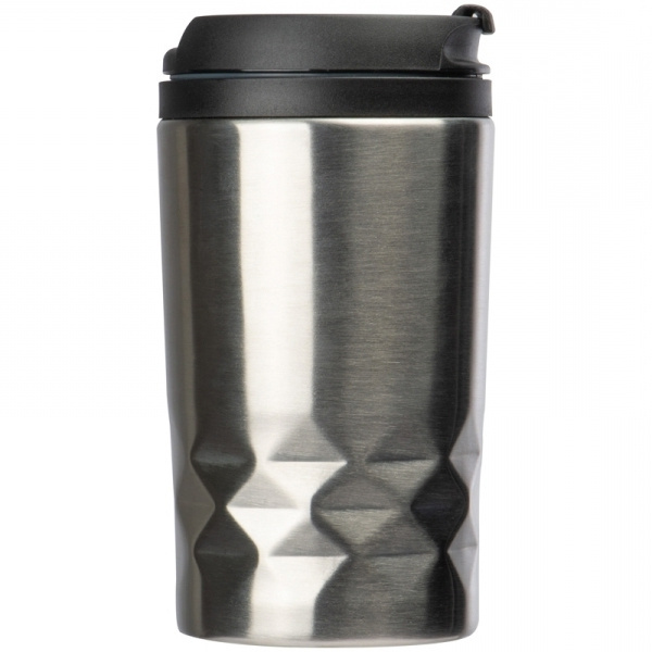Logo trade business gift photo of: Stainless steel mug with lid ROMA 250 ml